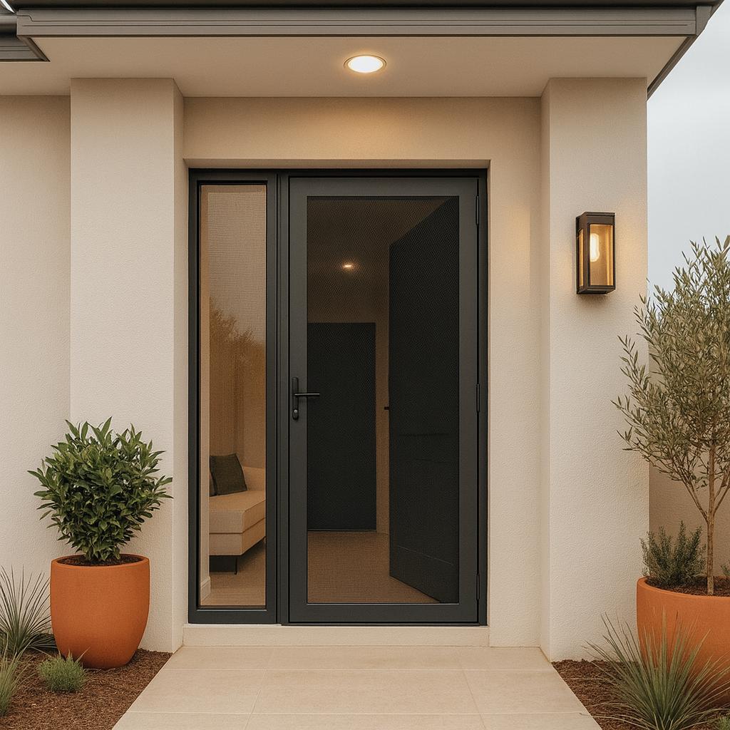 Custom-made security screen door installed in Sydney